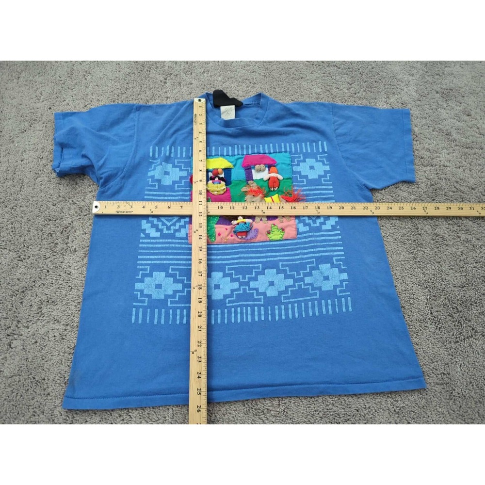 Vintage M.B.C. Womens T Shirt Patch Craft Textile Folk Art Made in USA Southwest - Picture 5 of 7